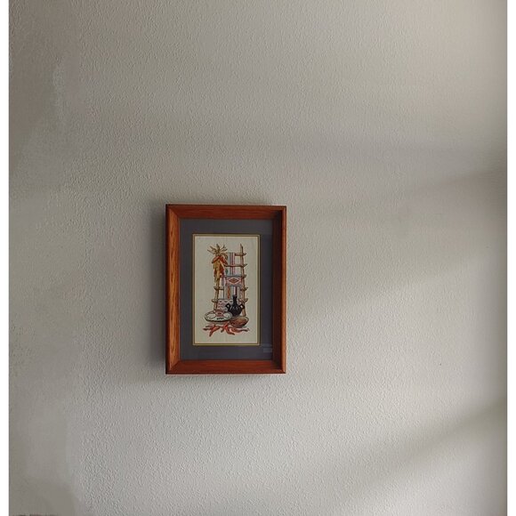 Vintage 1995 Completed Cross Stitch Native American Southwest Frame Wall Hanging - Picture 3 of 16